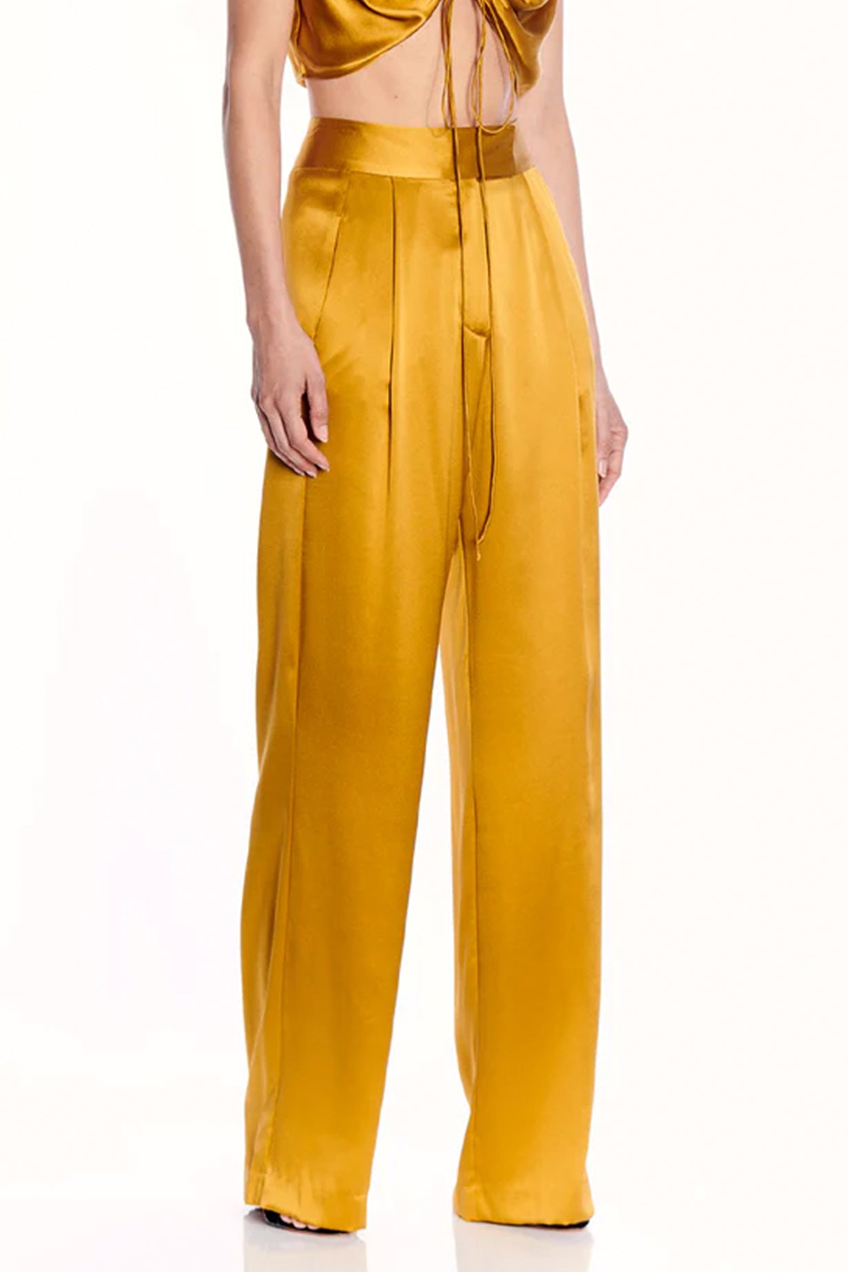 Zara yellow outlet wide leg trousers